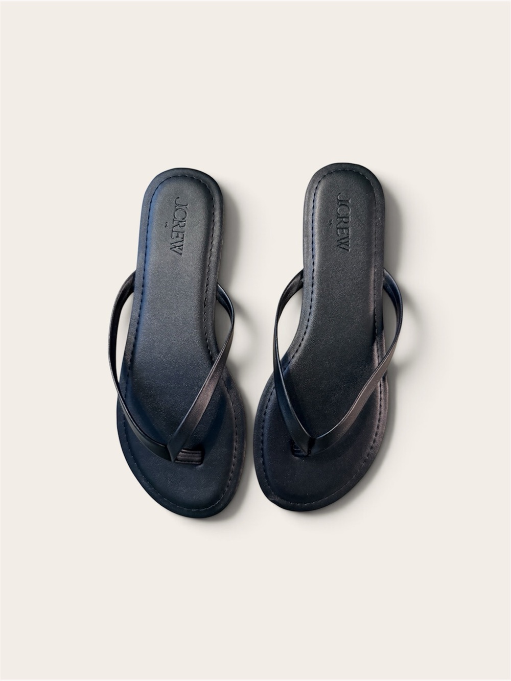 NWT J. Crew Black Flip Flop Sandals